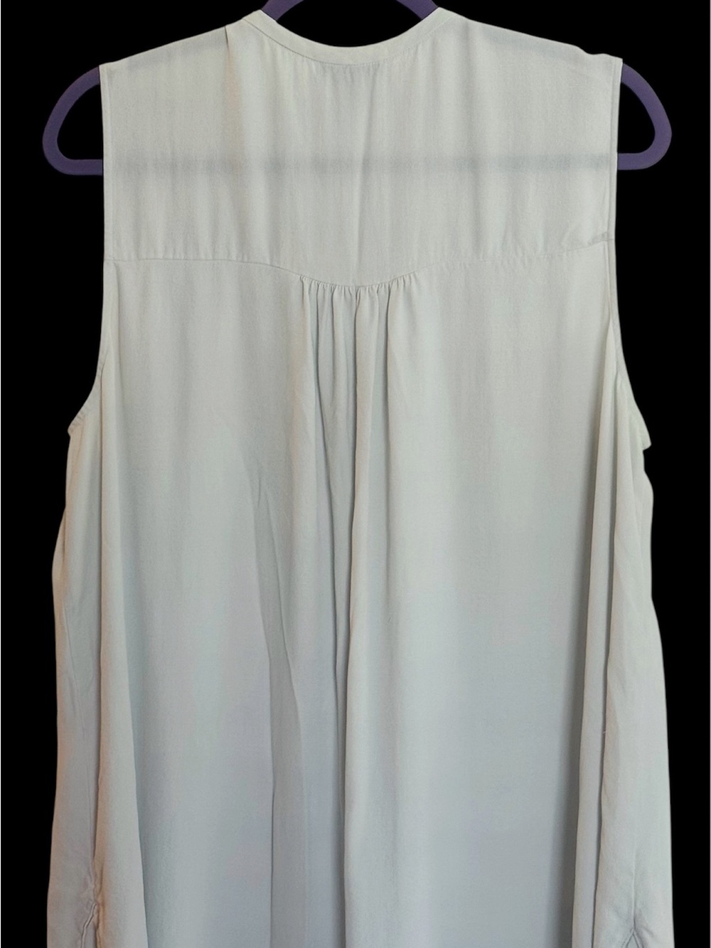 EILEEN FISHER 100% SILK Hi Lo Sleeveless Tunic Top XL Bone Gray TEMPORARY SALE - Picture 3 of 12